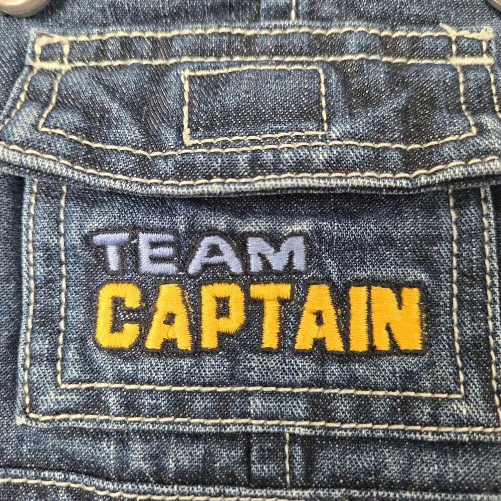 Gymboree Team Captain Denim Overalls size 3-6 months